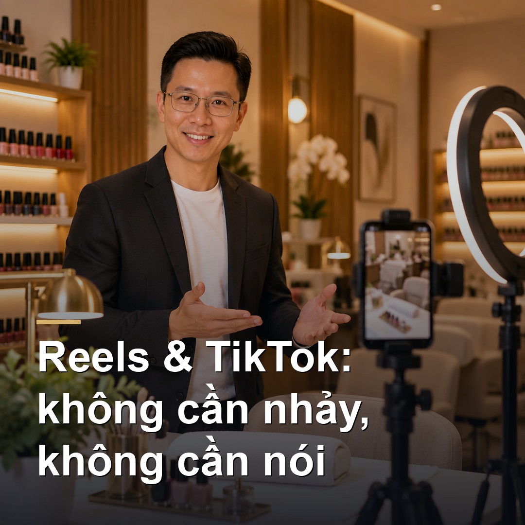Reels và TikTok cho tiệm nail, spa và local business: không cần nhảy, không cần nói